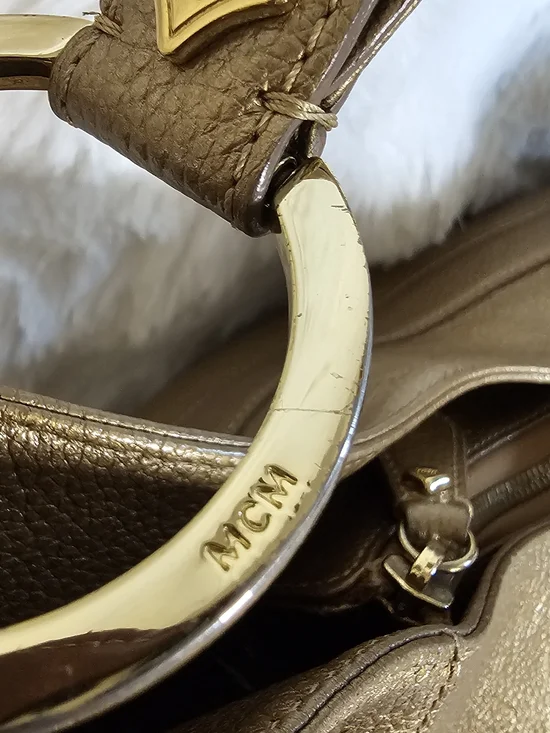 MCM Metallic Bronze Leather Hobo Bag - Women - Picture 3 of 16